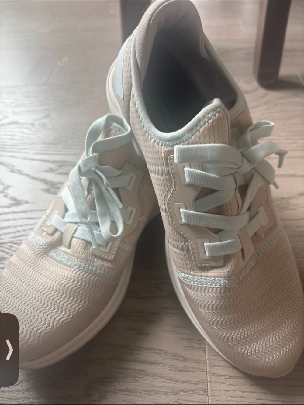 KURU Women's Knit Trainer in Light Beige and Mint